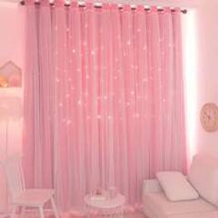 NEW beautiful pink black out curtains wide90/ 80 drop