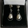 Vintage Sterling Silver 925 Pearl  Drop Earrings Image 4