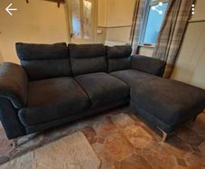 Urgent: Charcoal Grey Left-Hand Chaise Couch