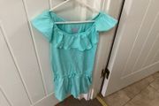 Green playsuit shorts age 8/10