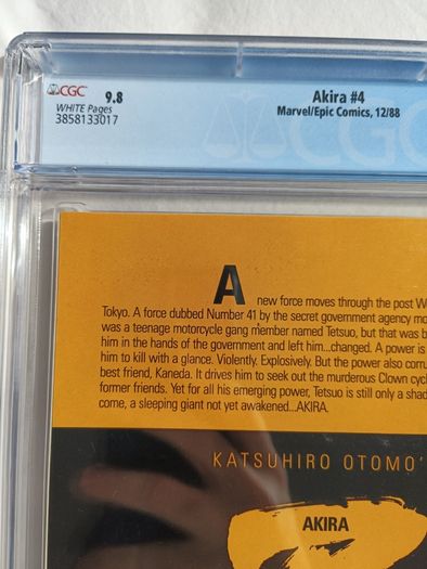 Akira Issue 4 CGC 9.8 Certified Graded Comic Book Framed Marvel