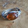 Genuine Baltic Amber sterling silver bracelet cuff. Image 2