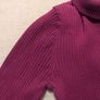 DKNY deep fuchsia turtleneck with free left shoulder detail Image 7