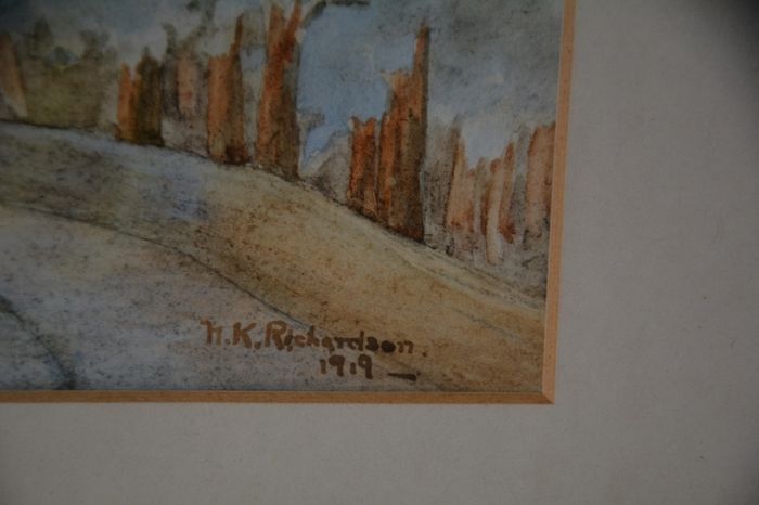 Large vintage watercolor