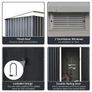 9ft x 4ft Garden Shed with Foundation Ventilation & Doors Dark Grey Image 5