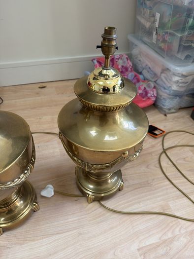 Pair of brass lamp bases