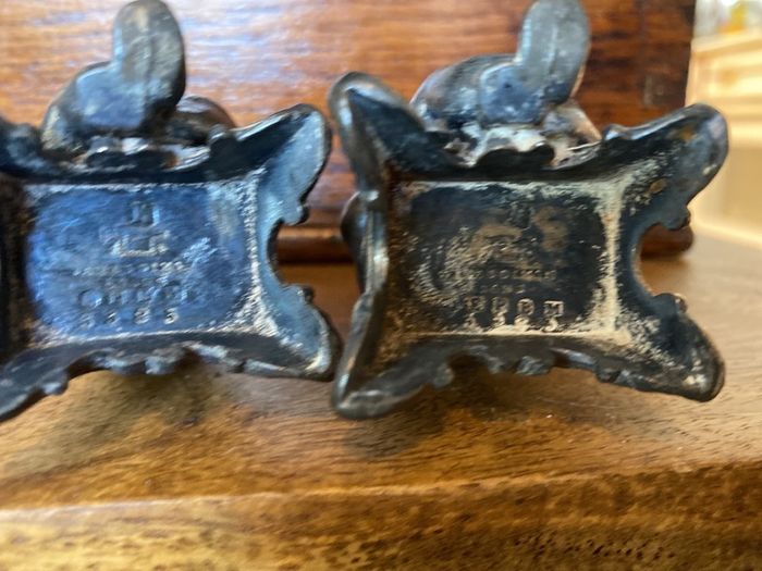 antique pewter menu holders
