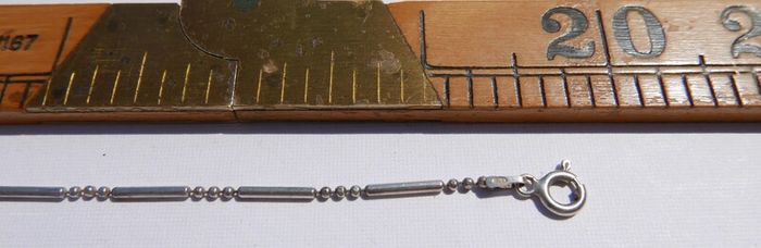 Vintage High Quality  Sterling Silver 925 Bead Necklace  length 20" - 3,62g