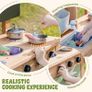 Mud Kitchen for Kids, Wooden Play Kitchen Outdoor with Real Faucet, Removable Sink, Kettle, Planting Cup, Oven, Chalkboard, Kids Garden Toy Kitchen, Gifts Toys for Boys Girls Age 3+ Image 3