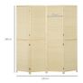 Room Divider, Freestanding Privacy Screen, 4 Panel Folding, 180 x 180cm, Natural Image 4