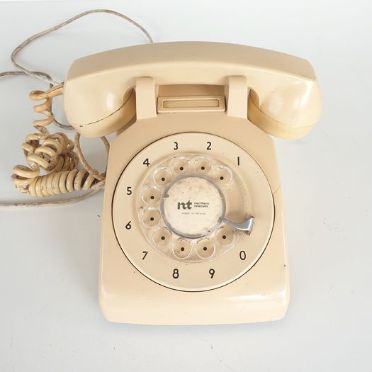 1980s cream rotary telephone PROP vintage
