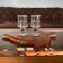 Vintage Retro Set of 6 Irish Coffee Shamrock Stemmed Glasses Image 4