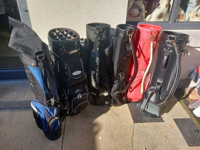 A selection of golf bags