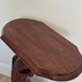 Vintage Chinese Hand-Carved Mahogany Koi Carp Pedestal Table | Mid-Century Style Statement Piece Image 5