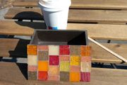 jewellery box vintage small box coloured glass