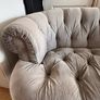 Luxury Grey/Silver Velvet Chesterfield 2-Seater Sofa Image 3