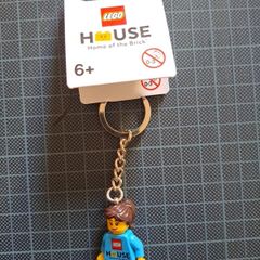 lego house home of the brick key chain