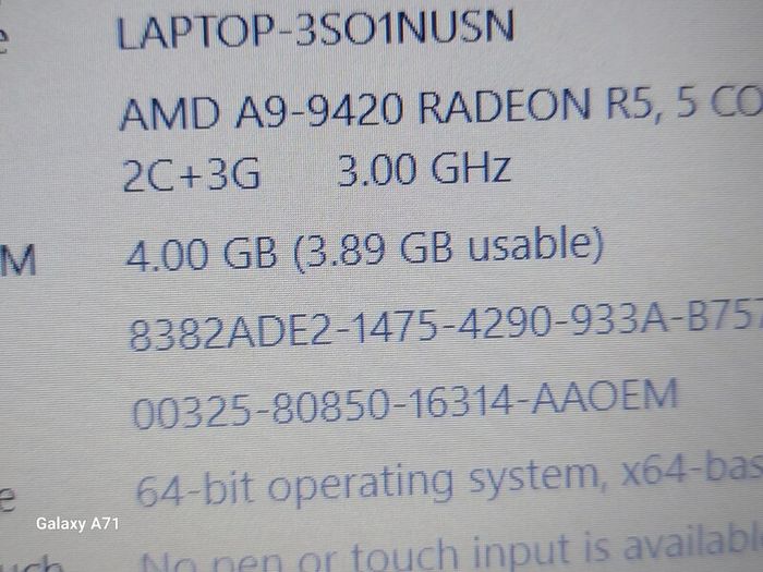 HP 15.6 inch Laptop, TPN-C130, 4GB Ram, 1 Terrabyte, Windows 10, AMD A9-9420 Radeon R5, 5 Compute Cores, 2C+3G, 3.0GHz, Microsoft Edge, Chrome