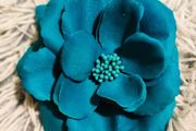 Teal or Blue Flower Hair Clip  Bold, Soft &amp; Versatile