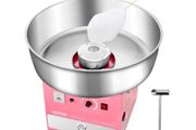 Electric Cotton Candy Machine, 1000W Commercial Candy Floss Maker with 52cm Stainless Steel Bowl, Sugar Scoop, and Drawer, Easy Home Use, Perfect for Kids Birthday, Family Party, Pink