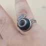 Lot Of 2 Vintage Suliemani Eye Agate Brass Rings Image 5