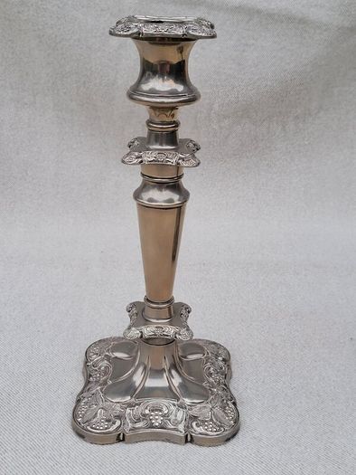 Antique Old English Edwardian Silver Plated Candlesticks