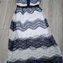 Ladies navy&white lace off-shoulder dress Medium Image 2