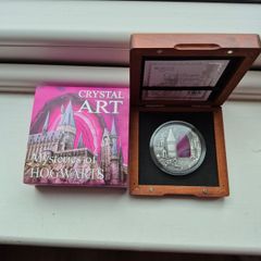 Niue Mysteries Of Hogwarts Crystal Art Castle 2 Oz Silver Coin  2015