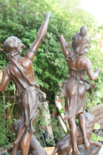 Vintage Collectible Metal Sculptures French Art Deco Sculptures 22"