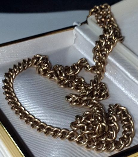 Antique Solid 9ct Yellow Gold Chain - 21" 25g