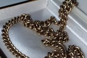 Antique Solid 9ct Yellow Gold Chain - 21" 25g