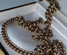 Antique Solid 9ct Yellow Gold Chain - 21" 25g