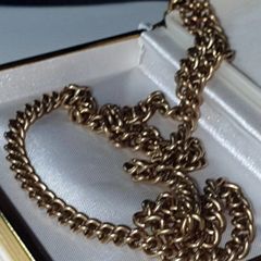 Antique Solid 9ct Yellow Gold Chain - 21" 25g