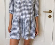 Checkered dress check Zara size S new 100% cotton