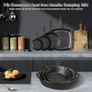 Pre-Seasoned Cast Iron skillets,4 Piece Durable Pots and Pans Set with Handle Covers for Grill, BBQ, Camping Fire, Stovetop, Kitchen and Camping Cookware Image 5