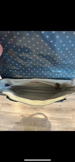 Cath Kidston blue and white polka dot messenger bag