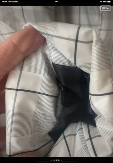 Edina ronay check down filled white & black tie belt coat size 12