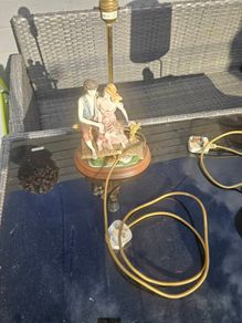 Couple On Bench Table Lamp