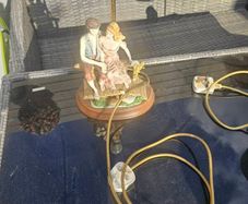 Couple On Bench Table Lamp