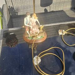 Couple On Bench Table Lamp