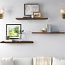 3PCS Floating Shelves Dark Walnut, 40cm Shelves for wall,Shelves Screw Mounted, Display Wall Decor Display Shelves Storage for Living Room,Bedroom,Kitchen Image 2