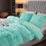 Luxury Fuzzy Duvet Cover Set Double Size Fluffy Comforter Cover Set for Double Bed Shaggy and Plush Soft Bedding Duvet Covers (Aqua Ombre,Double) Image 6