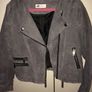GIRL'S Suede Biker Jacket Age10-11 Image 3