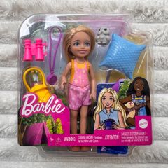 Mattel Barbie Chelsea Doll Blonde Camping Playset with Owl Sleeping Bag Damaged Box Please see photos