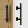 30CM Sliding Door Handle Double Sided Barn Door Handle Embedded Invisible Alloy Steel Frosted Black Image 4