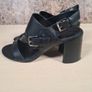 womens RALPH LAUREN sandals black leather block heels strappy buckle shoes Size UK 3.5 B EU 36.5 Image 8