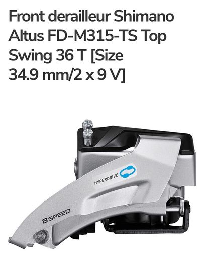 Front derailleur Shimano Altus FD-M315-TS