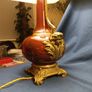 2 porcelain oxblood Red lamps vintage Image 4