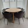 Extendable Round/Oval Oak Dining Table & 4 Chairs Image 7