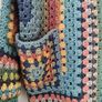 Crocheted colourful hexagon jacket Image 3